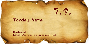 Torday Vera névjegykártya